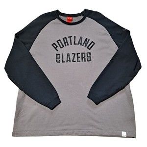 Nike NBA Portland Trail Blazers Crew Sweatshirt Gray/Black Side Zip 3XL